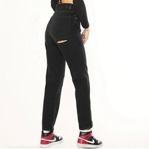 REVICE Ex Boyfriend Button Fly Black Straight Leg Jeans Size 32